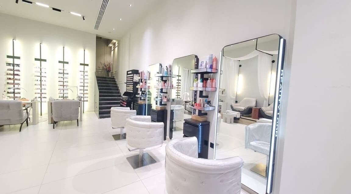 Chic interior of Beauty Icon Salon - RAK in Ras Al-khaimah, Ras Al Khaimah, AE showcasing modern styling stations.