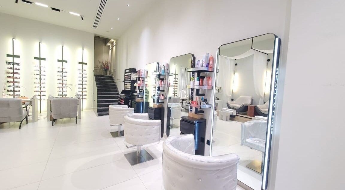 Chic interior of Beauty Icon Salon - RAK in Ras Al-khaimah, Ras Al Khaimah, AE showcasing modern styling stations.