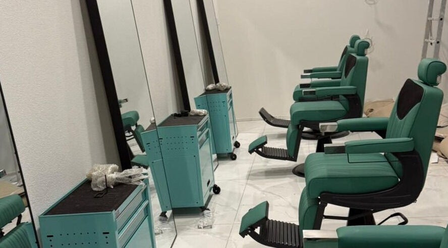 Modern styling chairs at Tsek Hair Studio, Opfikon, Zürich, CH, ready for clients.