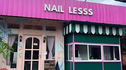 Vibrant exterior of Nail Lesss Sugriwa, Bali, Bali, ID, featuring pink decor and stylish signage.