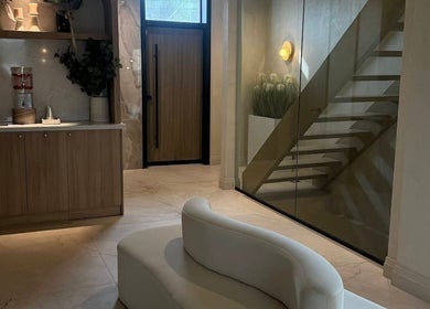 Elegant lobby at Skin & Scalp, featuring modern design in Mississauga, Ontario, CA.