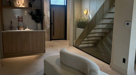 Elegant lobby at Skin & Scalp, featuring modern design in Mississauga, Ontario, CA.