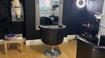 Chic styling chair at Hair by Elisa Salvatore, Kettering, England, GB. Perfect for hair transformations.