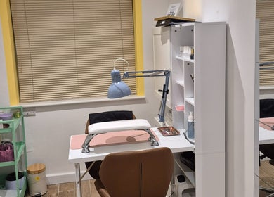 A tranquil nail treatment area at Beauty by Basak, Nettleham, England, GB, featuring a simple, elegant setup.
