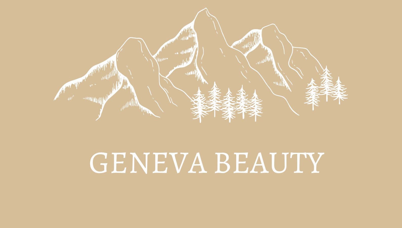 Geneva Beauty logo featuring mountain illustration in Weymouth, England, GB.