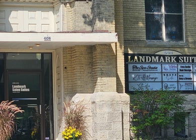 Exterior of Landmark Suites near Arkham Hair, Sheboygan, Wisconsin, US.