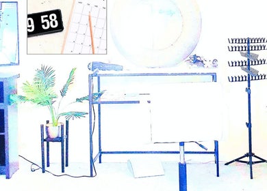 Modern chic workspace at Jax Luxthetics, Swindon, England, GB with lush plant and elegant decor.