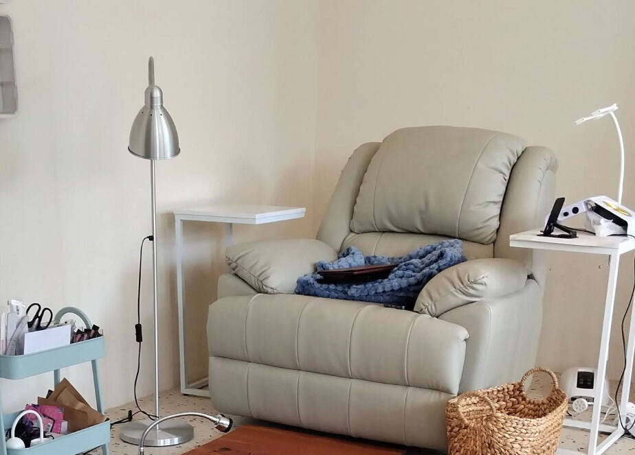 Relaxing corner at Suka Kuku, featuring a comfy chair and wellness setup in Bali, Bali, ID.