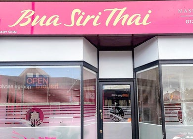Exterior view of Bua Siri Thai Massage, showcasing its welcoming entrance in Bournemouth, England, GB.