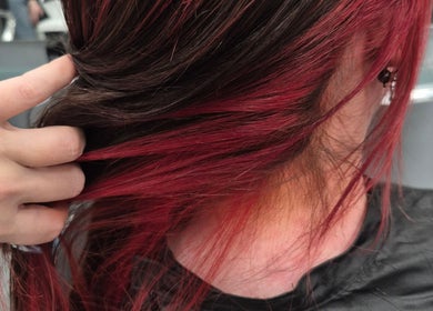 Vibrant red hair coloring at Ooh Hair, County Louth, County Louth, IE.
