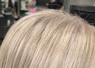 Close-up of blonde hair style at Ooh Hair in County Louth, County Louth, IE showcasing expert coloring.