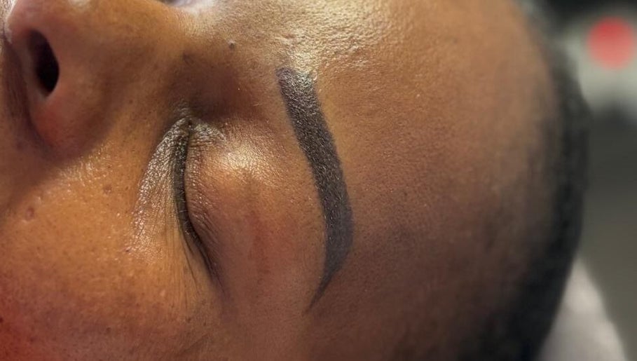 Close-up of expertly shaped eyebrow at Beauty Pro, Vanderbijlpark, Gauteng, ZA.