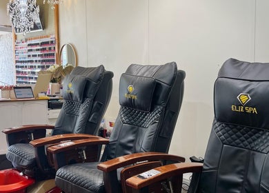 Luxurious pedicure chairs at Mk & Co Nail in Maroubra, New South Wales, AU offer relaxation and comfort.