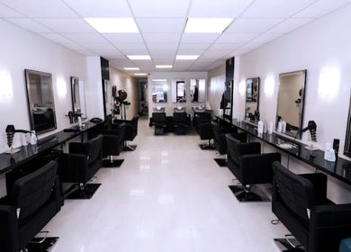 Modern salon chairs and mirrors at Stephanie O'Keeffe Hair in Cork, County Cork, IE.