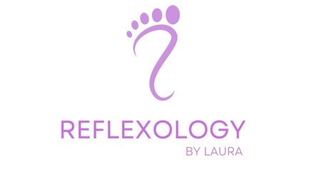 Logo of Reflexology by Laura, Newbridge, County Kildare, IE, featuring a stylized purple foot design.