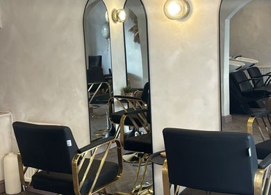 Sophisticated styling chairs and mirrors at Amica Hair & Beauty Thirsk, Thirsk, England, GB salon.