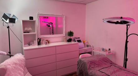 Paulina ProBeauty treatment room in Shrewsbury, England with modern decor and beauty equipment.
