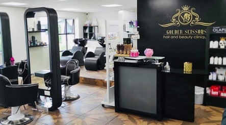 Paulina ProBeauty salon interior in Shrewsbury, England, GB, showcasing modern styling chairs and products.