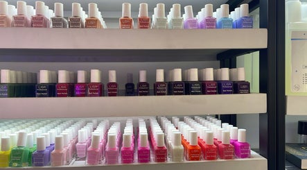 Colorful nail polish display at Nail Studio By Wafaa Matar, Zalqa, Mount Lebanon Governorate, LB.