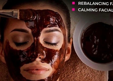 Woman enjoying rebalancing facial at Gracefuleyes Beauty Studio, Newbridge, County Kildare, IE.