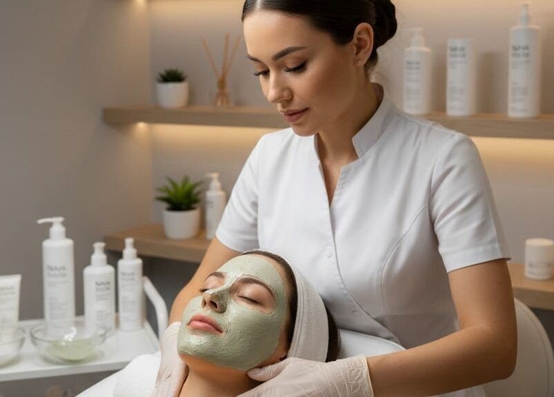 Trattamento viso a Nualè beauty, San Marcellino, Campania, IT, che promuove benessere e rilassamento.