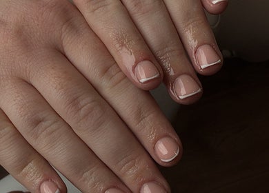 Professionally polished nails with a glossy finish at ER Nails, Worsley, England, GB.