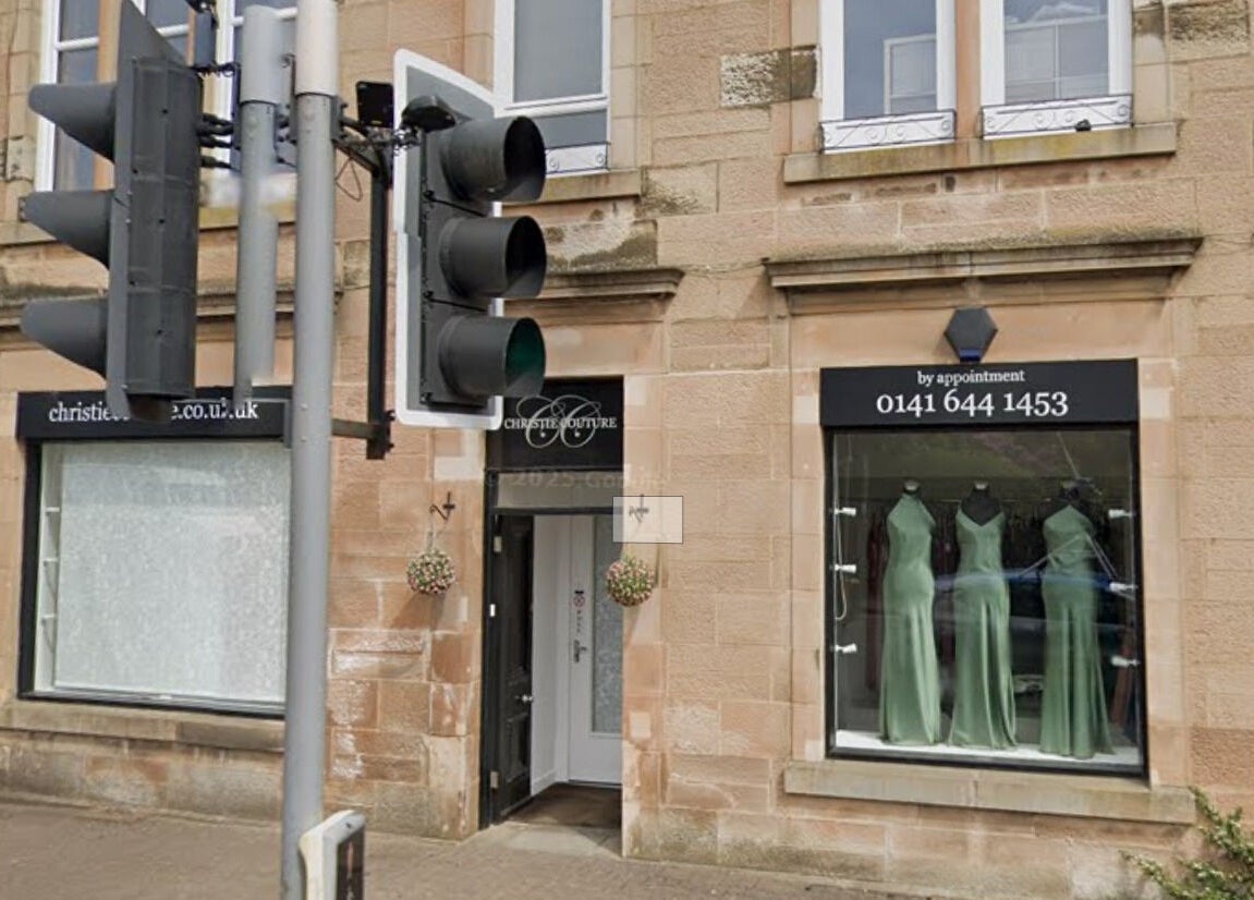 The Orielle Clinic (Glasgow) in Clarkston, Scotland, GB with elegant storefront display.