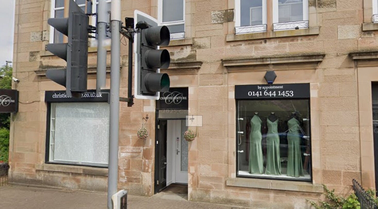 The Orielle Clinic (Glasgow) in Clarkston, Scotland, GB with elegant storefront display.