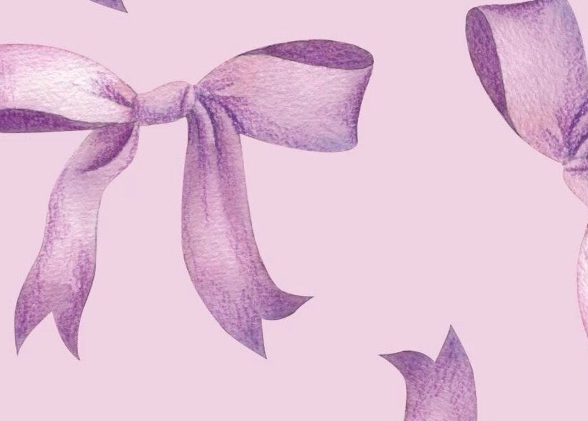 Lavender ribbons on soft pink background at TayTips in Montego Bay, St. James Parish, JM.