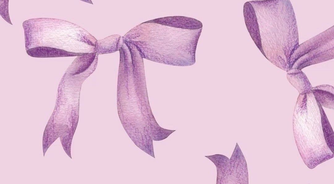 Lavender ribbons on soft pink background at TayTips in Montego Bay, St. James Parish, JM.
