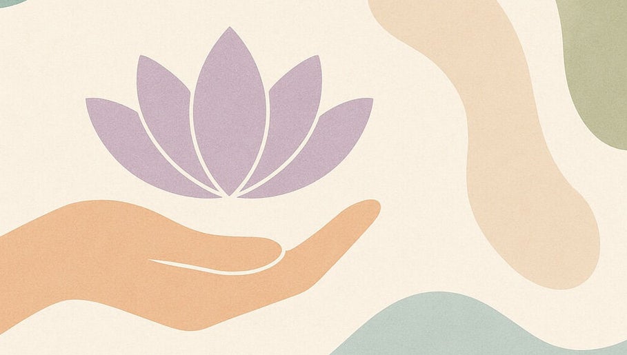Lotus hand design at Diverse Wellbeing Services Ltd., Rochdale, England, GB.
