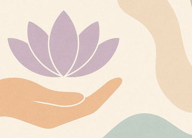 Lotus hand design at Diverse Wellbeing Services Ltd., Rochdale, England, GB.