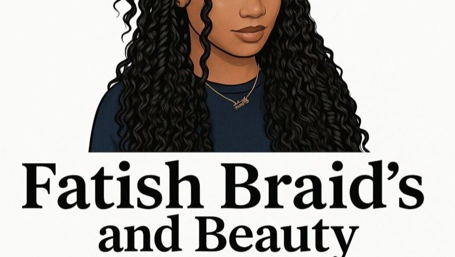 Illustration of a woman with curly hair wearing a necklace, representing Fatish Braid's and Beauty in Landsdale, Western Australia, AU.