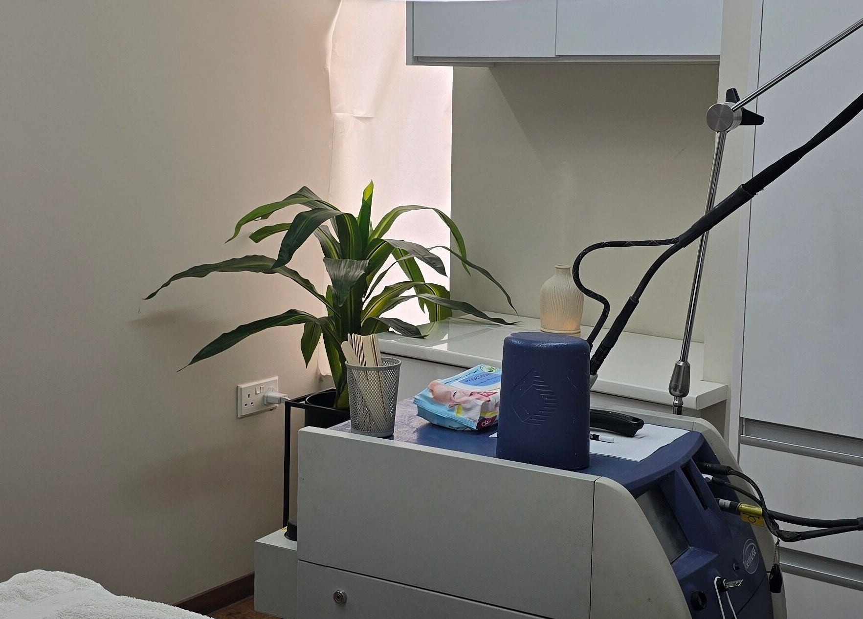 Ιατρικός εξοπλισμός στο Mandarinlaser_aesthetics, Lemesos, Lemesos, CY με φυτά και μοντέρνο σχεδιασμό.