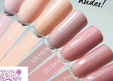 Nude nail polish selection at Nailsby Nikki in Burpengary East, Queensland, AU. Discover perfect shades for every occasion.