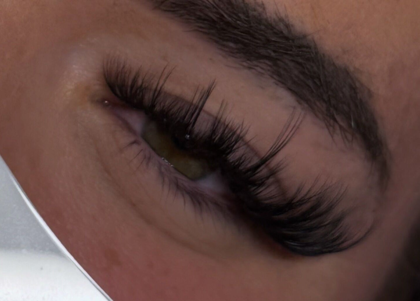 Close-up of eyelash extensions at Gleam By Molly, Evesham, England, GB, showcasing expert application.