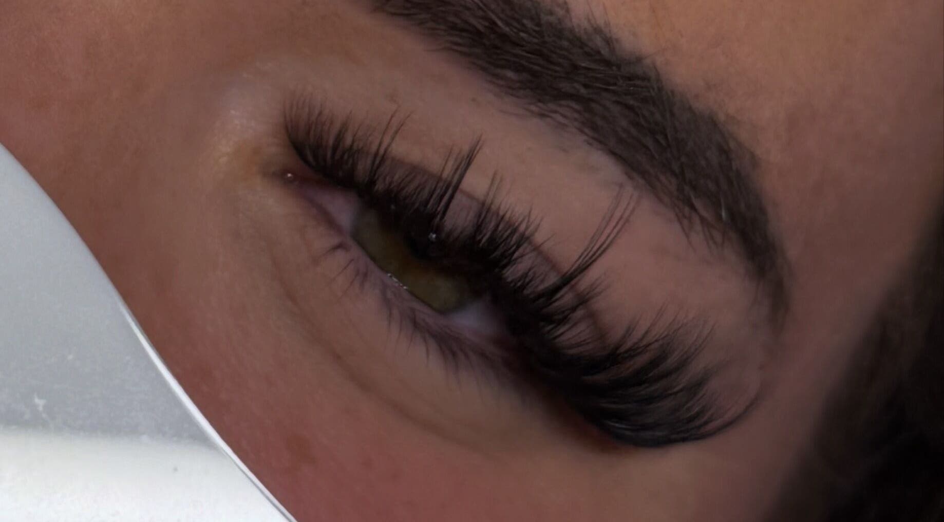 Close-up of eyelash extensions at Gleam By Molly, Evesham, England, GB, showcasing expert application.