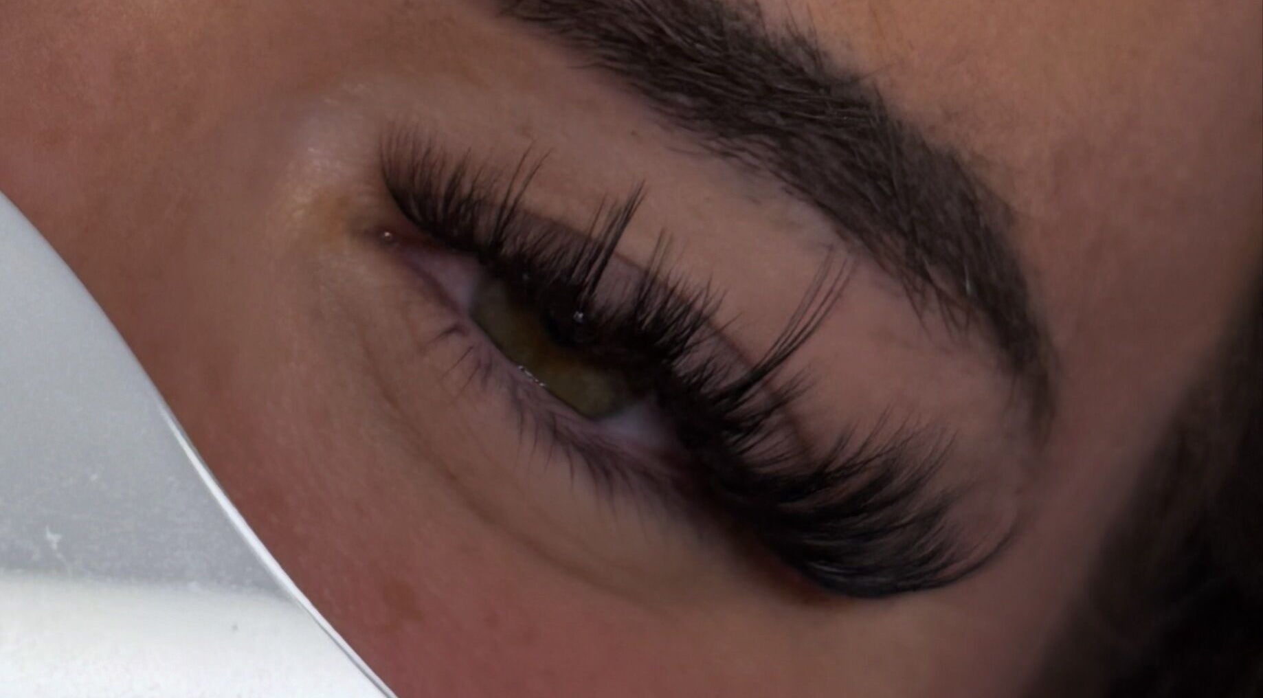Close-up of eyelash extensions at Gleam By Molly, Evesham, England, GB, showcasing expert application.