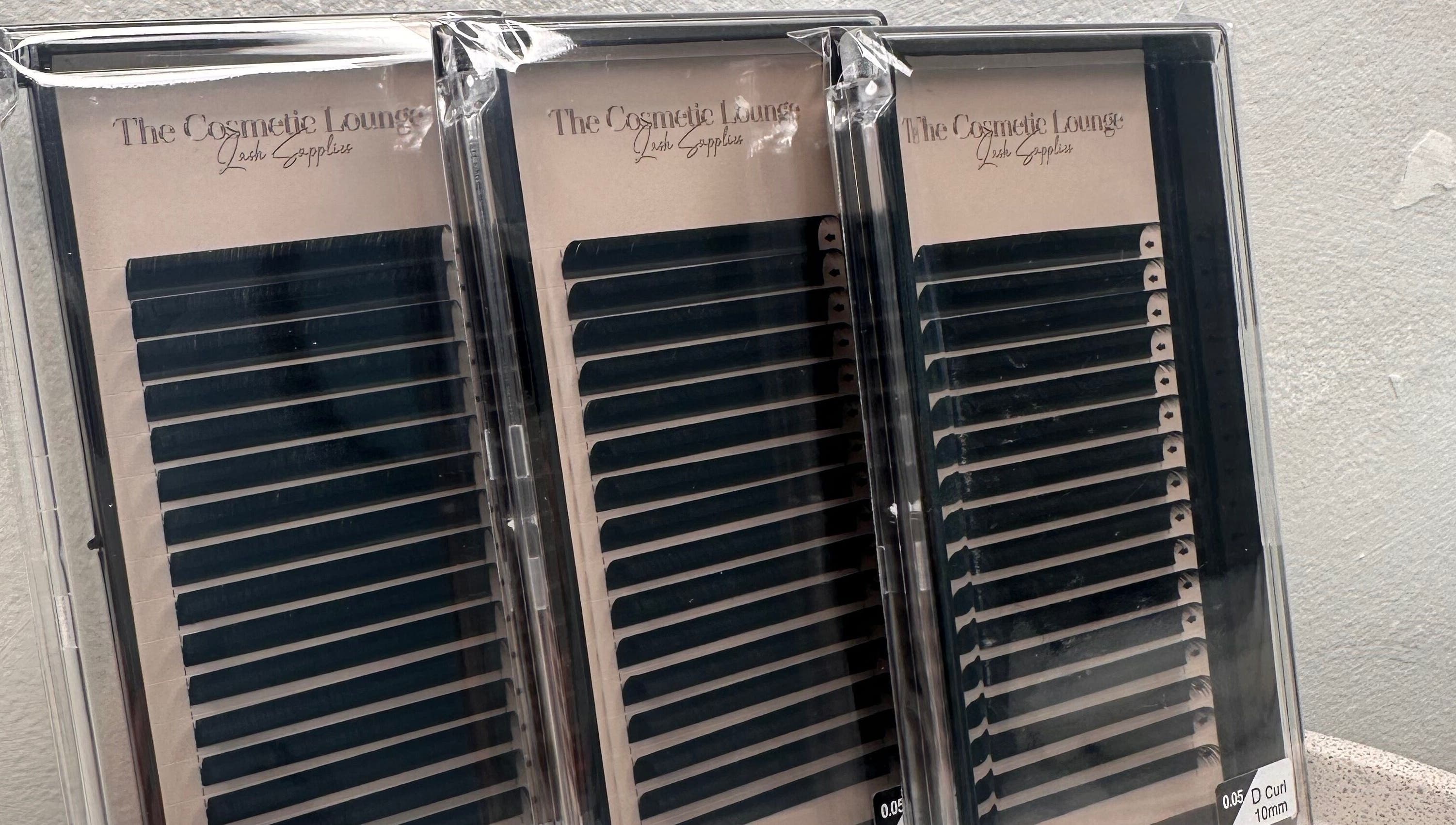 Lash extensions at TheCosmeticLounge in Whalley, England, GB, showcasing quality beauty products.