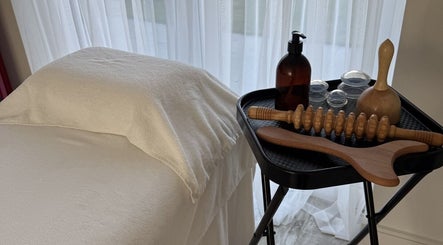 Massage tools and bed at Sculpt & Reset by H, Broxbourne, England, GB.