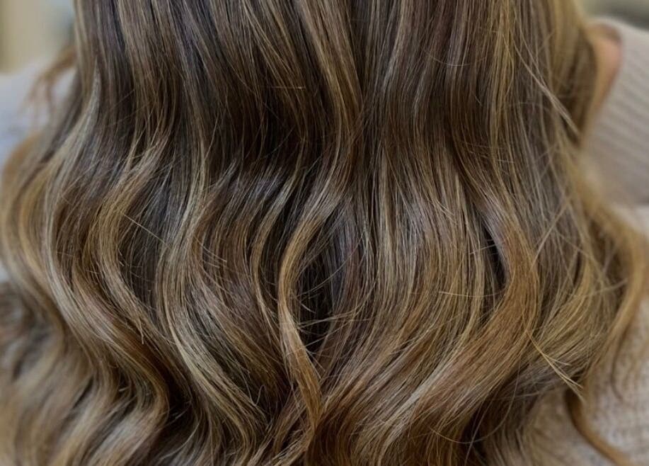 Luxurious brown waves styled at Hair by Gillian Edmonstone, Banchory, Scotland, GB.