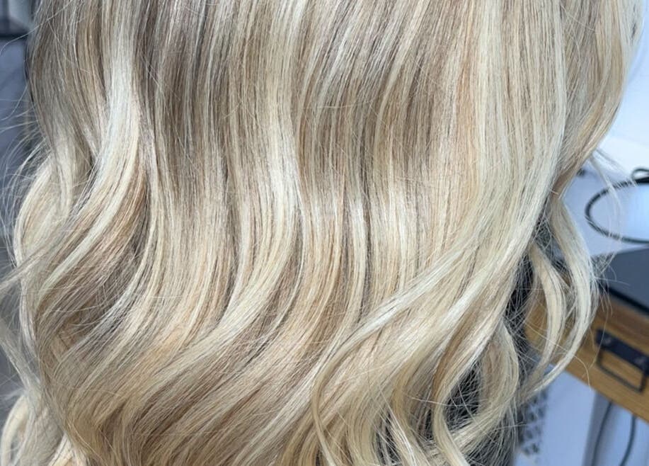 Blonde waves styled at Hair by Gillian Edmonstone in Banchory, Scotland, GB.