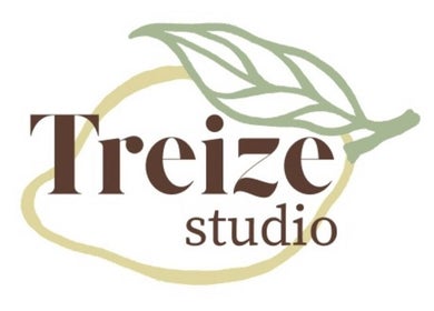 Logo de Studio TREIZE avec feuille et texte à Montréal, Québec, CA.