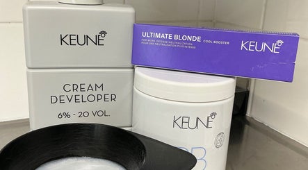 Hair care products at Cedar Heights hair studio, Cust, Canterbury Region, NZ, featuring cream developer.