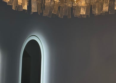Chic lighting and modern decor at Haute Hair By Shelbie-Marie, Melbourne, Victoria, AU.