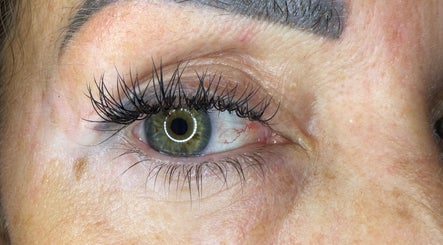 Close-up of lush lashes at Moll Doll Lash Co, Merthyr Tydfil, Wales, GB highlighting beauty service.