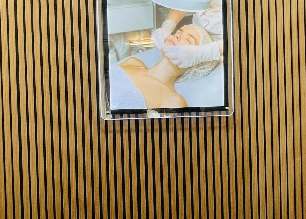 Soothing facial treatment poster at MGB Aesthetic Clinic in Greater, England, GB.