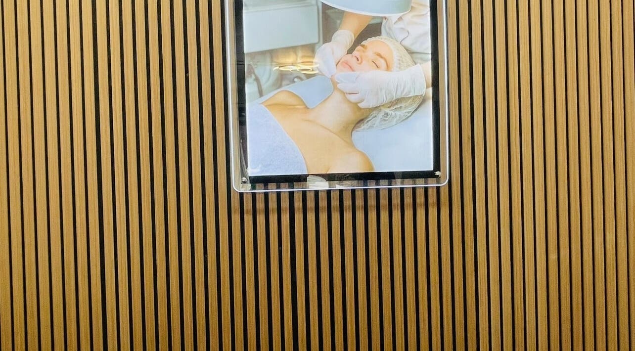 Soothing facial treatment poster at MGB Aesthetic Clinic in Greater, England, GB.