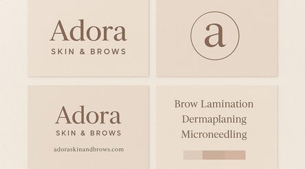 Brand design for Lianne Adora Skin & Brows, Holmfirth, England, GB, featuring logo and services.