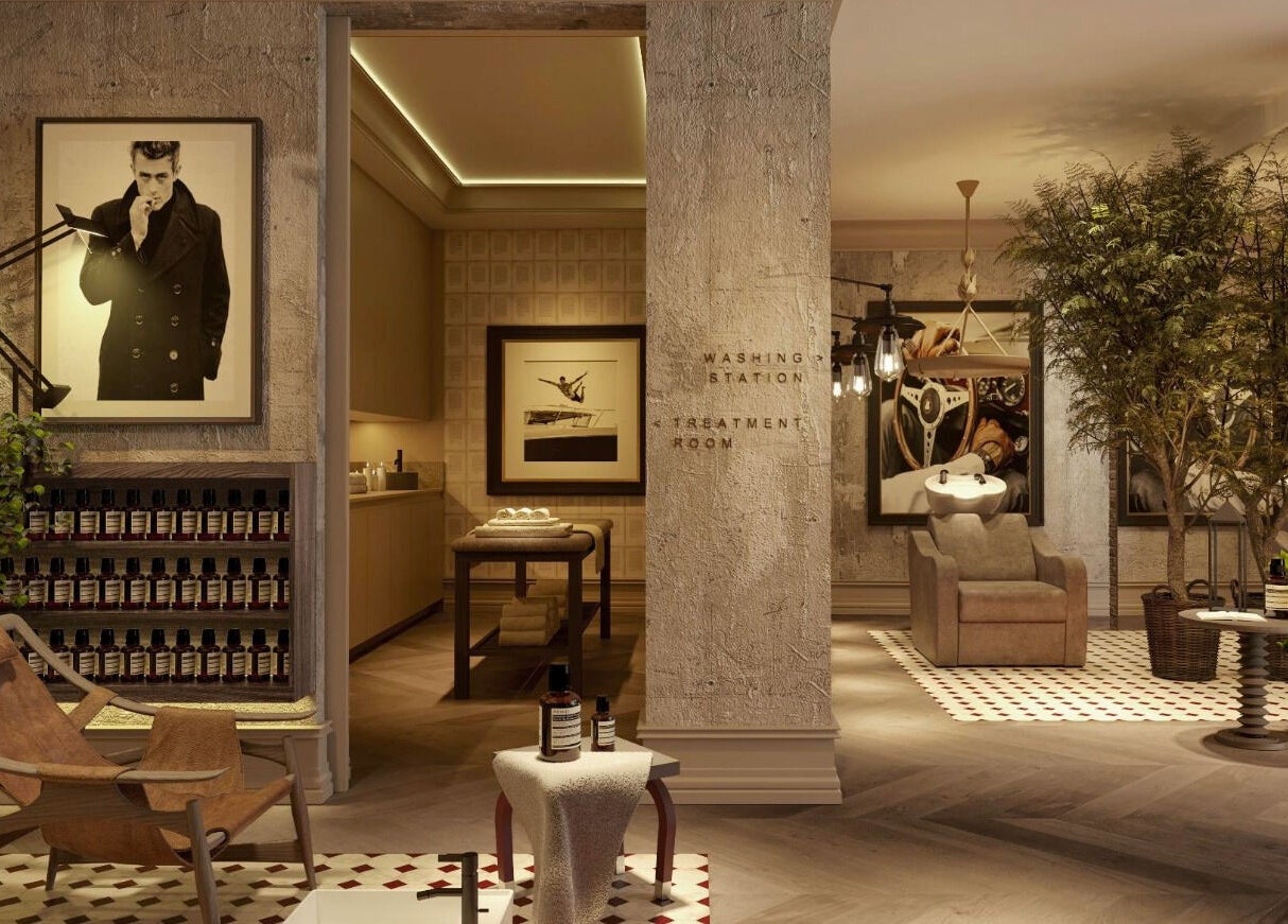 Luxurious interior of Trimz salon in Riyadh, Riyadh Province, SA with modern decor and relaxation area.